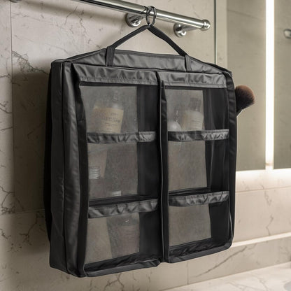 Kledy Large Toiletry Bag for Men & Women - Hanging Travel Organizer with Dry & Wet Separation - Water-Resistant Makeup & Shaving Kit - Charcoal Grey
